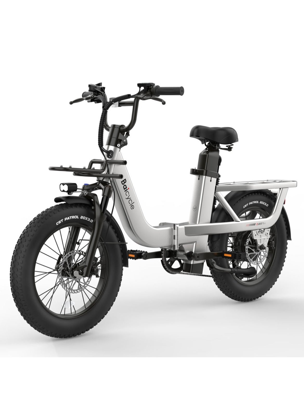 Baicycle Electric Bike Mountain bike 48V 15.3Ah Removable Battery 32Km/H with 750W Brushless Motor 7-Speed 20inchTires Front Fork Suspension  Silver 