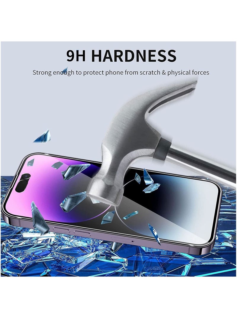 BORTONY Tempered Glass Screen Protector (14 Pro Max) Film Full Coverage Edge to Edge Case Friendly 9D Screen Protector For Apple iPhone 14 Pro Max 6.7'' Clear/BLACK - Image 2
