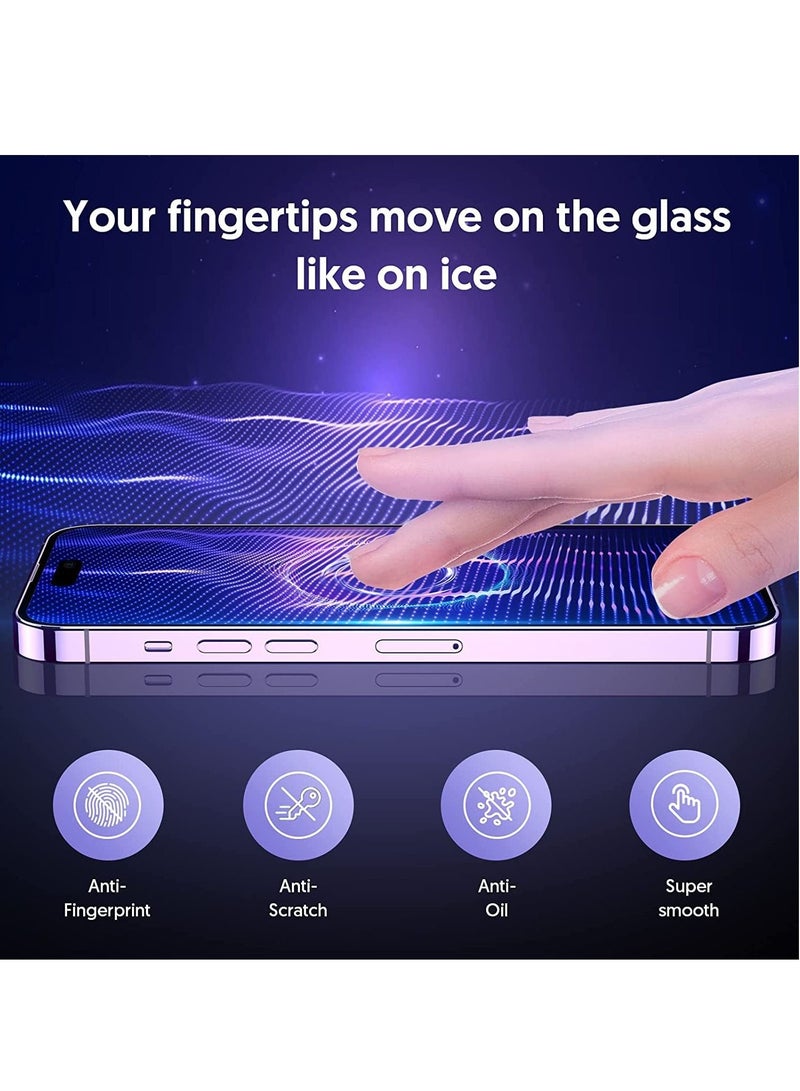 BORTONY Tempered Glass Screen Protector (14 Pro Max) Film Full Coverage Edge to Edge Case Friendly 9D Screen Protector For Apple iPhone 14 Pro Max 6.7'' Clear/BLACK - Image 4