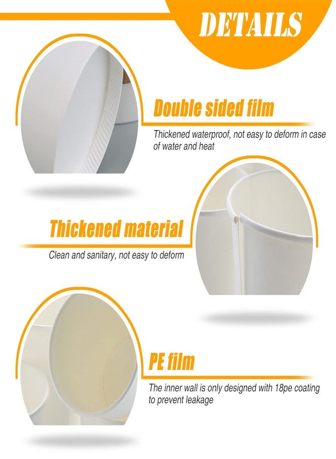 Lechay Disposable Coffee Cups with Lids, 12 oz 20 pcs White Paper Coffee Cups with Lids Drinking Cup for Water, Coffee or Tea - Image 4