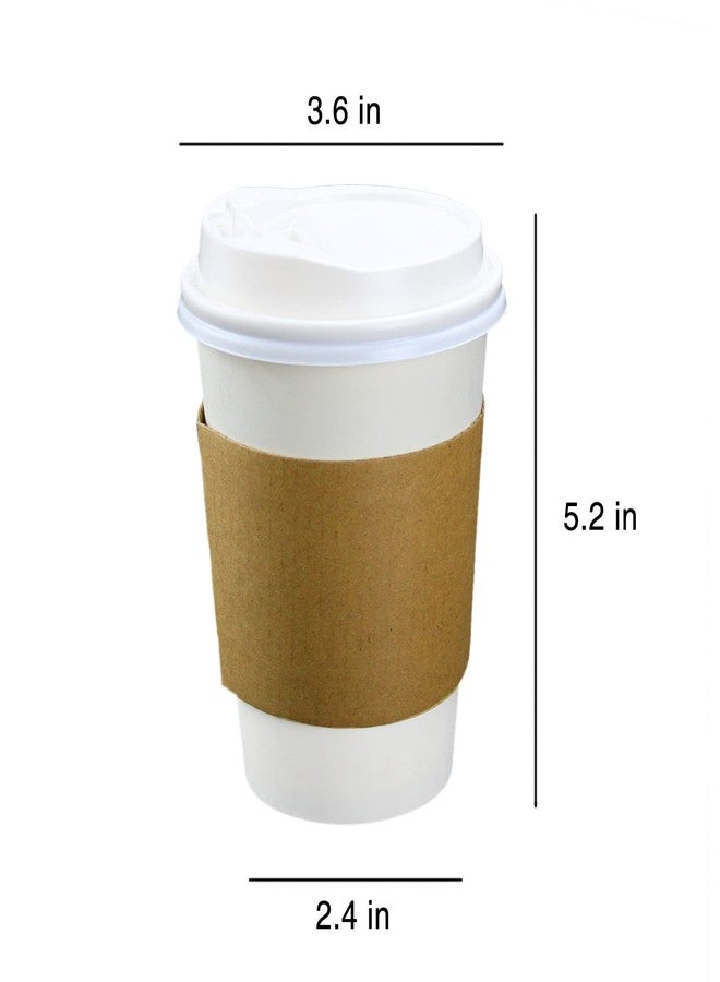 Lechay Disposable Coffee Cups with Lids, 12 oz 20 pcs White Paper Coffee Cups with Lids Drinking Cup for Water, Coffee or Tea - Image 2