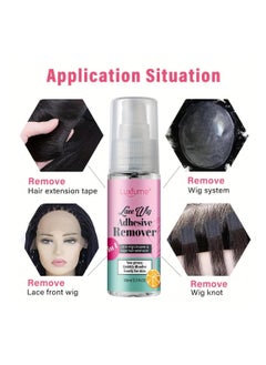 Luxfume 50ml Lace Wig Adhesive Remover Spray 3 in 1 Lace Wigs Toupee and Tape Hair Extension Remover Non Greasy Quickly Dissolve Wig Lace Wig Tape Remover Gentle on Skin Hairline and Wigs  - Image 2