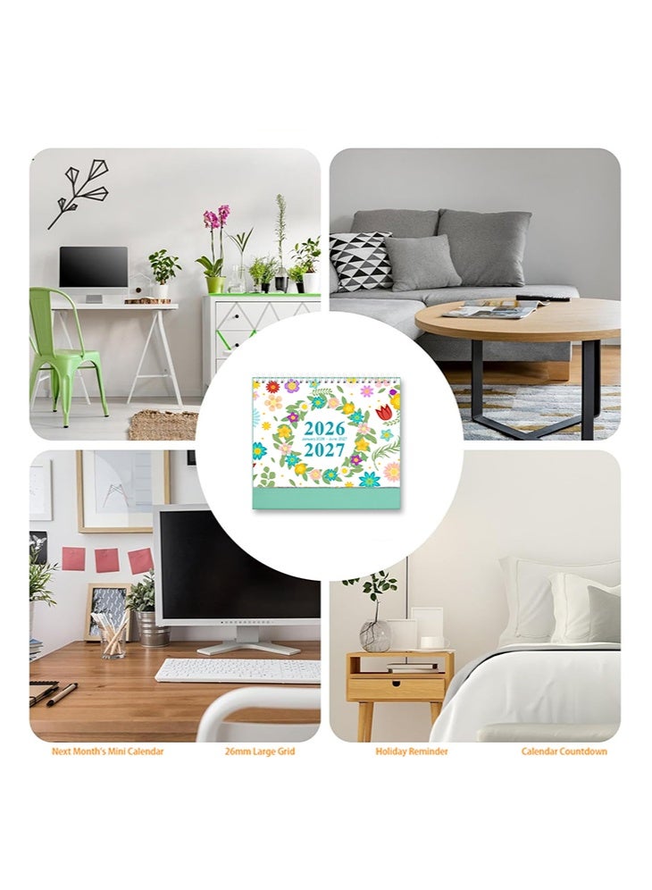 Desktop Calendar, Mini Desk Calendar Aesthetic Desktop Calendars, Standing Desk Calendar, Flip Desktop Calendar,Beautiful Small Desktop Calendar for ome School Office(Jan. 2026 - Jun. 2027) - Image 5