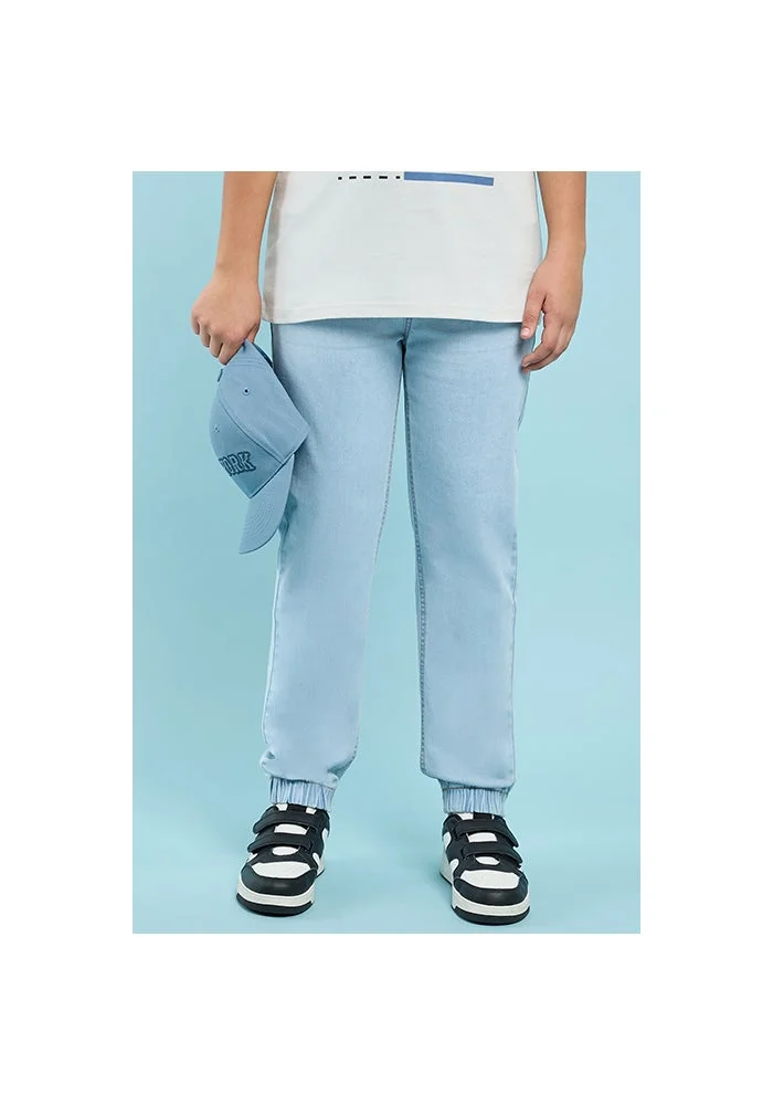 R&b Washed Jogger Jeans with Drawstring Waist