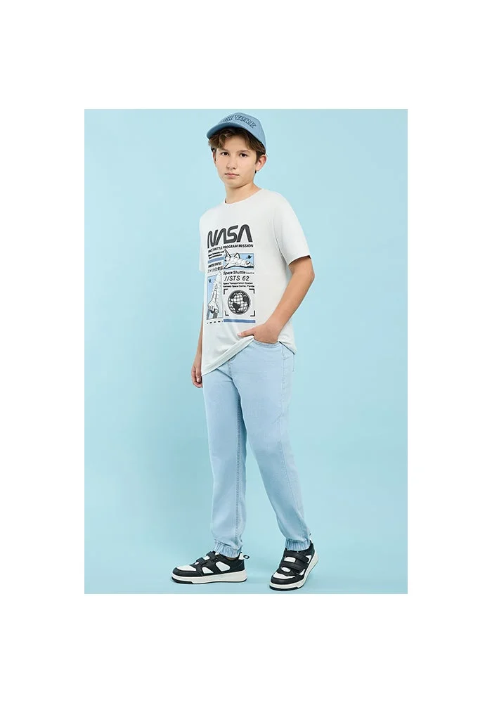 R&b Washed Jogger Jeans with Drawstring Waist