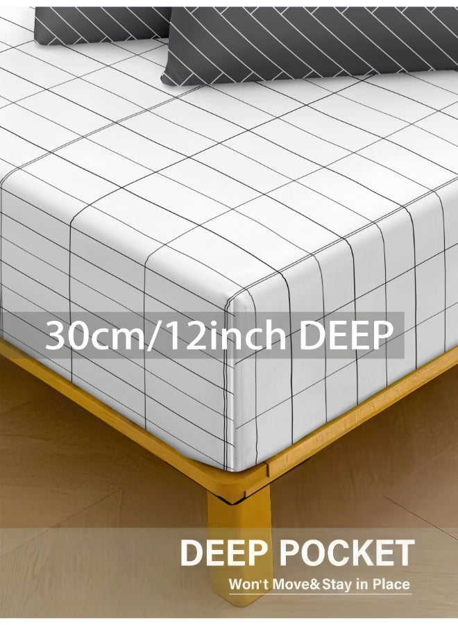 ايست من نون طقم غطاء لحاف من 6 قطع | مصنوع من ألياف دقيقة ناعمة | ألوان متعددة | غطاء لحاف واحد 260 × 220 سم، ملاءة سرير واحدة 200 × 200 سم مع جيب عميق 30 سم، 4 أكياس وسادة 50 × 75 سم | مناسب لمرتبة كينج سايز - Image 5