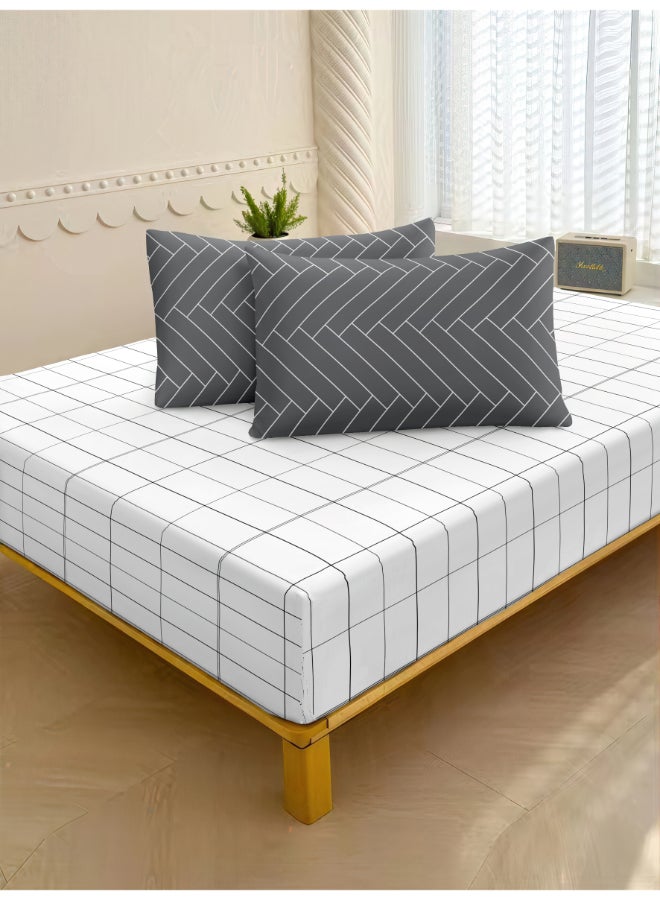 ايست من نون طقم غطاء لحاف من 6 قطع | مصنوع من ألياف دقيقة ناعمة | ألوان متعددة | غطاء لحاف واحد 260 × 220 سم، ملاءة سرير واحدة 200 × 200 سم مع جيب عميق 30 سم، 4 أكياس وسادة 50 × 75 سم | مناسب لمرتبة كينج سايز - Image 4