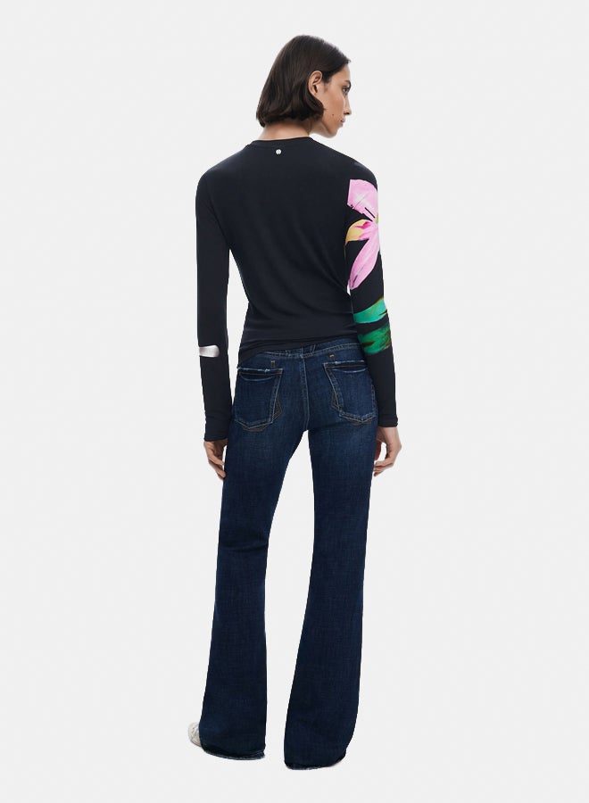 DESIGUAL Long-sleeve floral T-shirt - Image 4