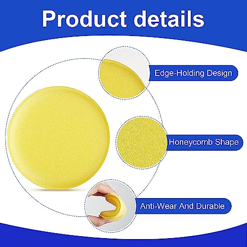 DETACHI Car Polish Sponge Multipurpose Car Foam Wax Applicator Polish Pad Soft Car Clean Wax Sponge Used for Detailing Polish for Bike and Car Dashboard Round Pads - Pack of (6) - Image 3