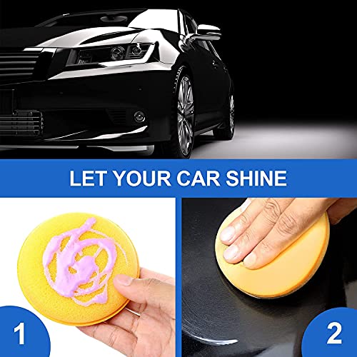 DETACHI Car Polish Sponge Multipurpose Car Foam Wax Applicator Polish Pad Soft Car Clean Wax Sponge Used for Detailing Polish for Bike and Car Dashboard Round Pads - Pack of (6) - Image 4
