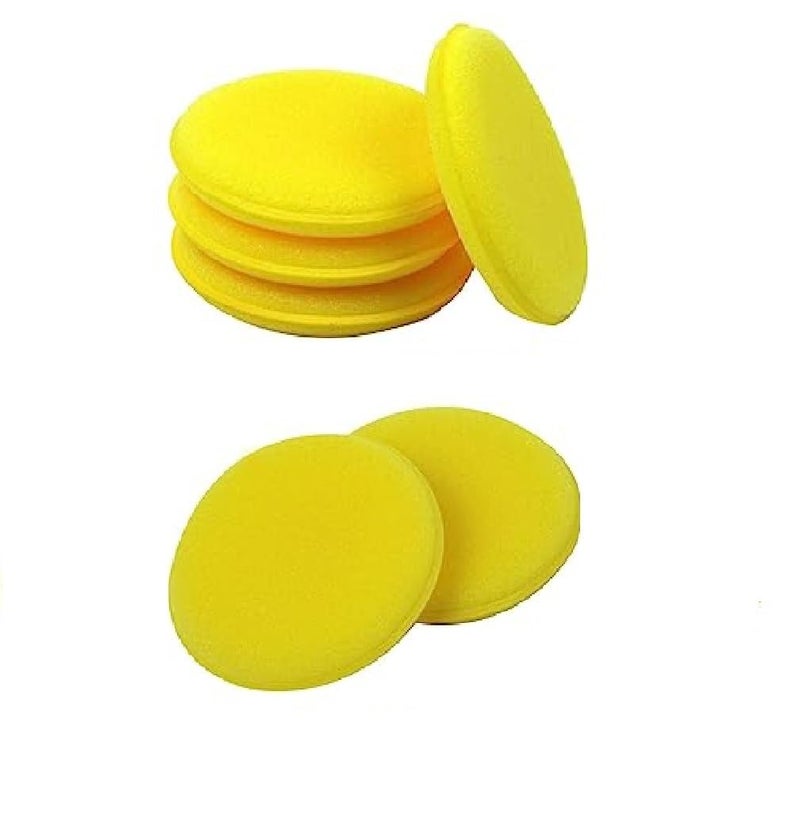 DETACHI Car Polish Sponge Multipurpose Car Foam Wax Applicator Polish Pad Soft Car Clean Wax Sponge Used for Detailing Polish for Bike and Car Dashboard Round Pads - Pack of (6) - Image 1