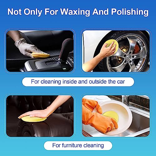 DETACHI Car Polish Sponge Multipurpose Car Foam Wax Applicator Polish Pad Soft Car Clean Wax Sponge Used for Detailing Polish for Bike and Car Dashboard Round Pads - Pack of (6) - Image 5