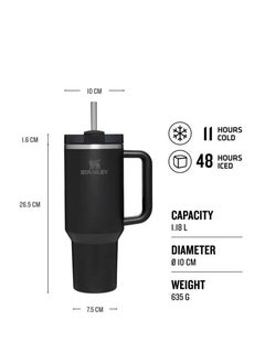 Stanley Quencher H2.0 FlowState Vacuum Insulated Tumbler 40oz Black Stainless Steel Travel Mug with Leakproof Lid & Reusable Straw, Double-Walled Design, Keeps Drinks Hot for 7 Hours & Cold for 24 Hours, Durable & Portable for On-the-Go Hydration  - Image 3