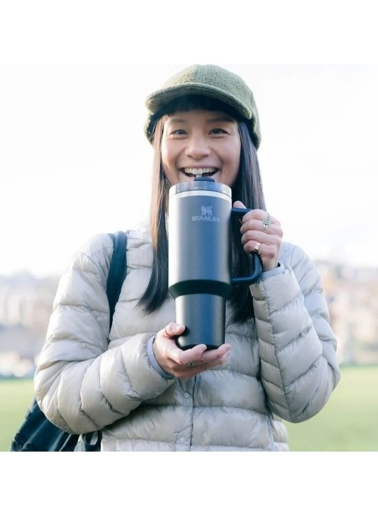 Stanley - Quencher H2.0 FlowState Vacuum Insulated Tumbler 40oz Black Stainless Steel Travel Mug with Leakproof Lid & Reusable Straw, Double-Walled Design, Keeps Drinks Hot for 7 Hours & Cold for 24 Hours, Durable & Portable for On-the-Go Hydration - Image 1