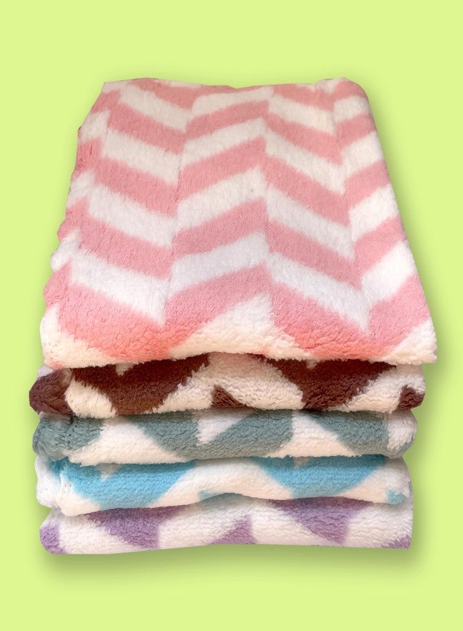 Kitchen Sharp Baby Wash Cloth Face Towel Handkerchief for Baby New Born/Infants/Toddlers-Assorted Colours (5) (Zig Zag) - Image 3