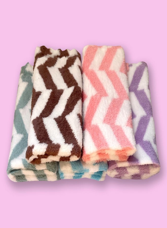 Kitchen Sharp Baby Wash Cloth Face Towel Handkerchief for Baby New Born/Infants/Toddlers-Assorted Colours (5) (Zig Zag) - Image 4