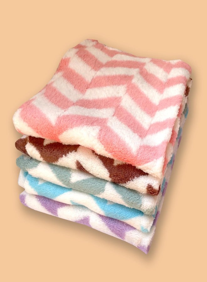 Kitchen Sharp Baby Wash Cloth Face Towel Handkerchief for Baby New Born/Infants/Toddlers-Assorted Colours (5) (Zig Zag) - Image 2
