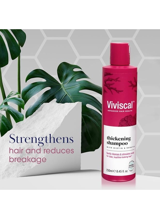 Viviscal Hair Thickening Shampoo for Women Formulated with Biotin, Keratin & Marine Collagen,  Shampoo for Thinning Hair, Hair Fall, and Hair Volume –  250ml - Image 1