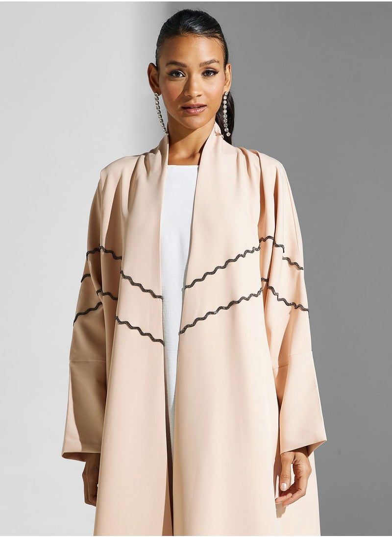 hayas closet Embellished Front Open Abaya  - Image 3