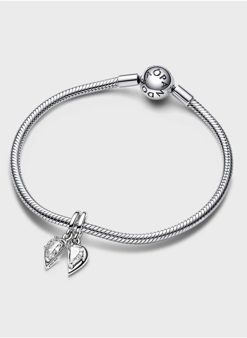 PANDORA Heart Sterling Silver Splitable Charm Bracelet