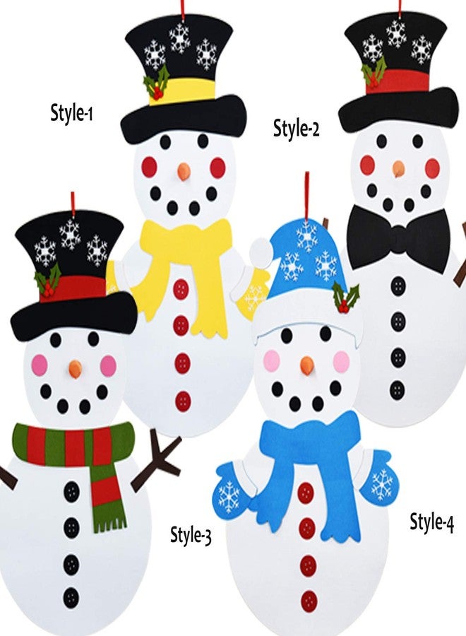 Fayoo DIY Felt Christmas Snowman Games Set with 37 pcs Detachable Ornaments, Xmas Gifts for Kids Christmas Door Wall Hanging Decor Home Decorations, 20 x 39 Inch (Snowman) - Image 2