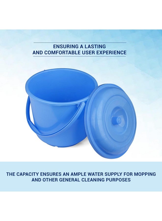 Kuber Industries Bucket with Lid | Plastic Bucket for Mopping | Bucket for Cleaning | Storage Container Bucket | Water Storage Bucket | Bathroom Bucket | Plain Bucket | 5 LTR | Blue - Image 2