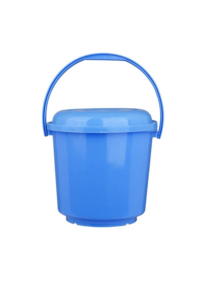 Kuber Industries Bucket with Lid | Plastic Bucket for Mopping | Bucket for Cleaning | Storage Container Bucket | Water Storage Bucket | Bathroom Bucket | Plain Bucket | 5 LTR | Blue - Image 1