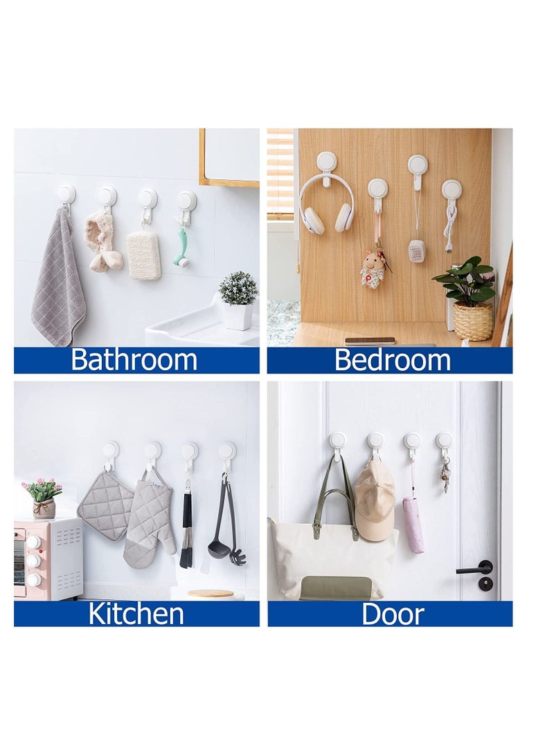 Y&D Suction Cup Hooks  No Drilling Heavy Duty Shower Max Hold 11lbs  Hooks Waterproof for Bathroom and Kitchen Towel Loofah  Bathrobe Clothes 4 Pack - Image 2