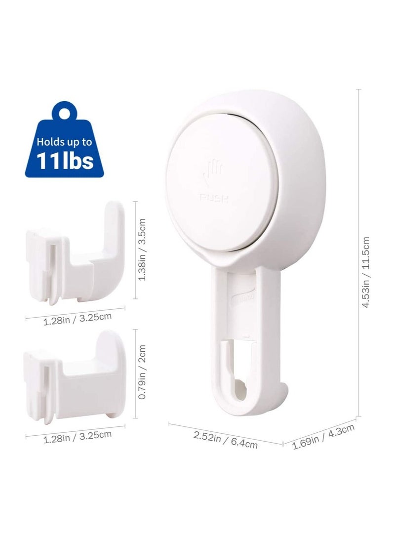 Y&D Suction Cup Hooks  No Drilling Heavy Duty Shower Max Hold 11lbs  Hooks Waterproof for Bathroom and Kitchen Towel Loofah  Bathrobe Clothes 4 Pack - Image 5
