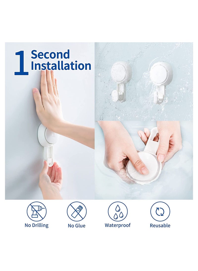 Y&D Suction Cup Hooks  No Drilling Heavy Duty Shower Max Hold 11lbs  Hooks Waterproof for Bathroom and Kitchen Towel Loofah  Bathrobe Clothes 4 Pack - Image 3
