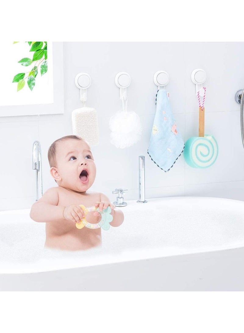 Y&D Suction Cup Hooks  No Drilling Heavy Duty Shower Max Hold 11lbs  Hooks Waterproof for Bathroom and Kitchen Towel Loofah  Bathrobe Clothes 4 Pack - Image 4