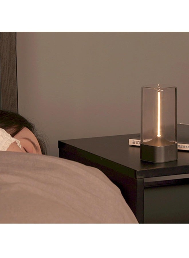 Osowake Minimalist Desk Lamp, Cordless Table Lamp, LED Rechargeable Modern Nightstand Lights, Dimmable Lamp, Soft Glow, Flicker Free, Eye Protection Rechargeable Modern Night Light Silver Minimalist Desk Lamp - Image 2