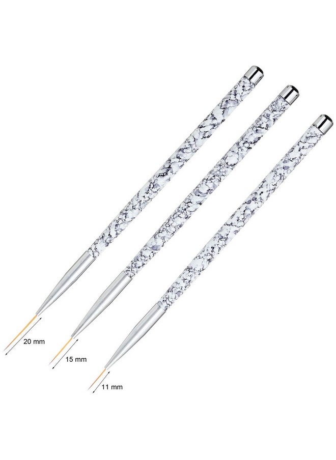 Tbestmax - Tbestmax Professional Fine Nail Art Liner Brush UV Gel Painting Acrylic Nail Brushes Striping Brushes for Short Strokes, Details, Blending, Elongated Lines 3 pcs - Image 1