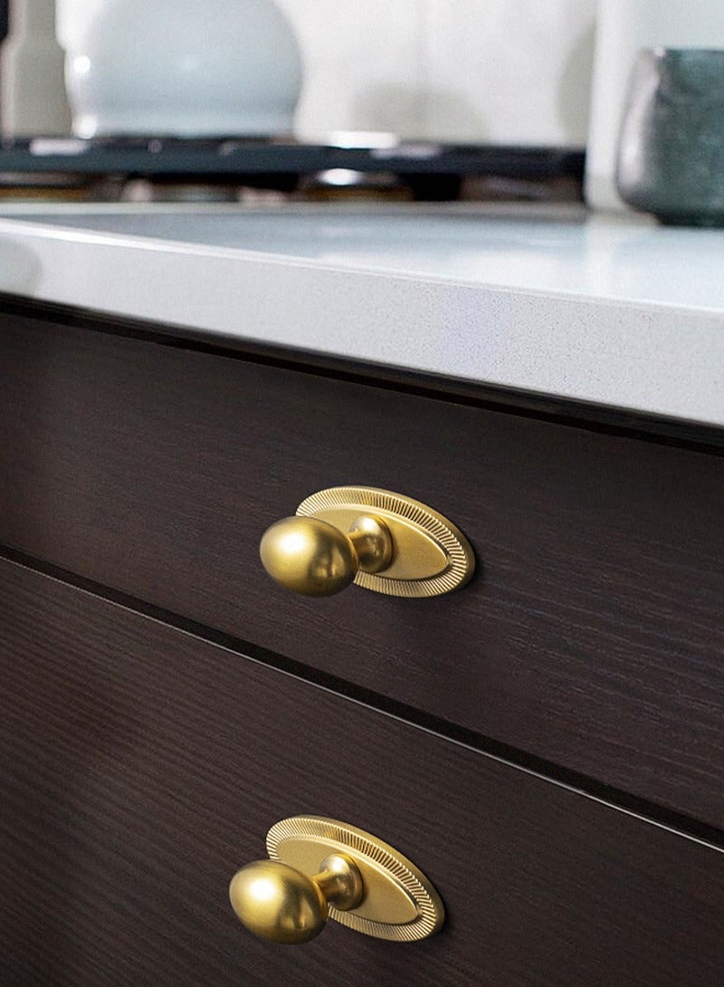 Goo-Ki مجموعة مقابض خزانة Goo-Ki من 6 مقابض بيضاوية ذهبية مصقولة مع ألواح خلفية مربعة ومسامير متضمنة - خزانة ملابس / خزانة حديثة - هيكل متين من سبائك الزنك - Image 4