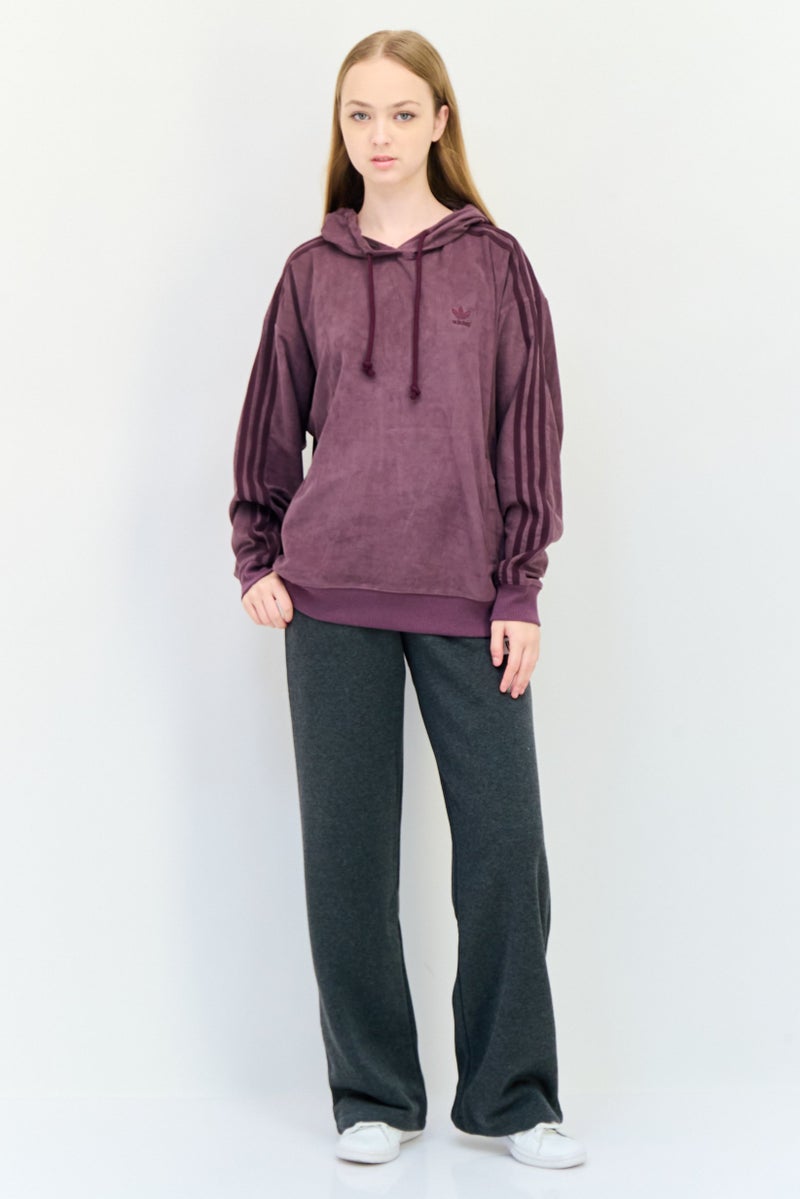 adidas Originals Women Sportswear Fit Long Sleeve Training Hoodies, Dark Mauve  - Image 3