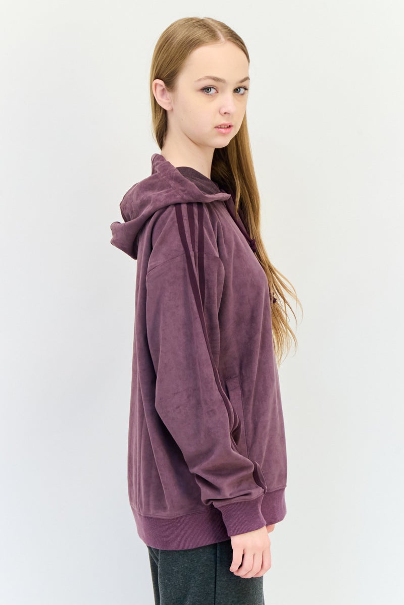adidas Originals Women Sportswear Fit Long Sleeve Training Hoodies, Dark Mauve  - Image 4