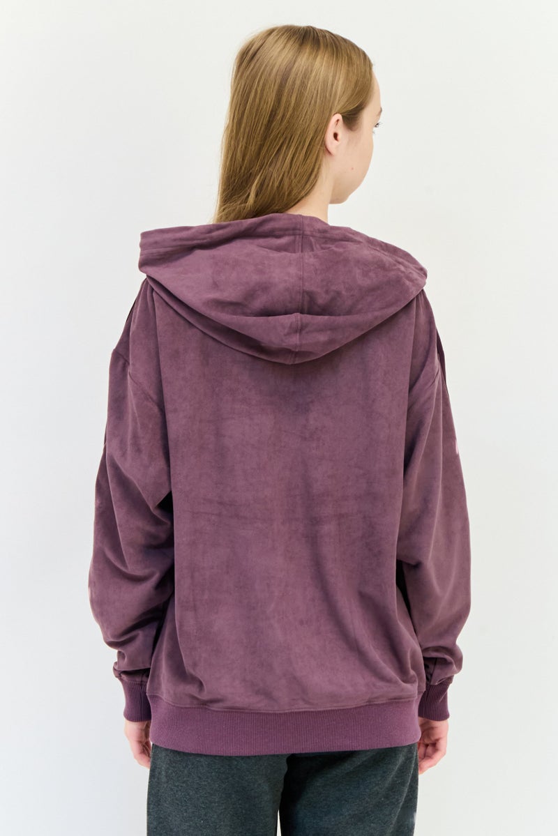 adidas Originals Women Sportswear Fit Long Sleeve Training Hoodies, Dark Mauve  - Image 2