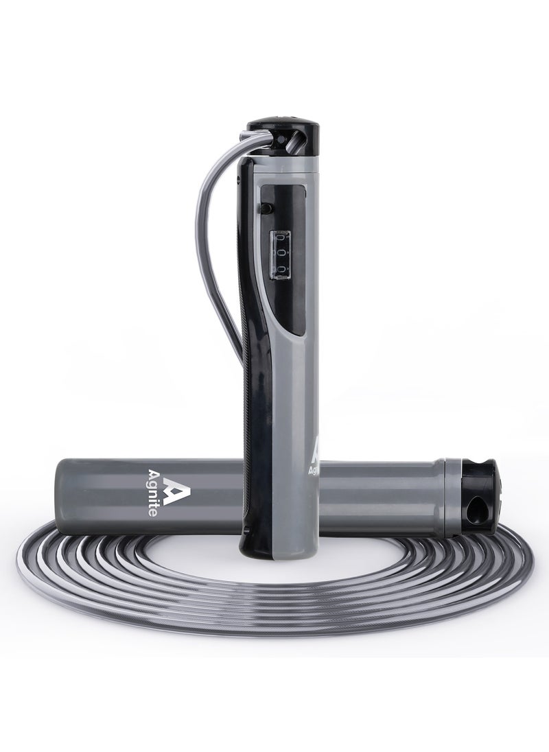 Deli Agnite Er031 Digital Counting Jump Rope, Adjustable Speed Rope With Lcd Counter, Smooth Bearings, And Steel Cable For Fitness, Cardio, And Workout Training.  - Image 2