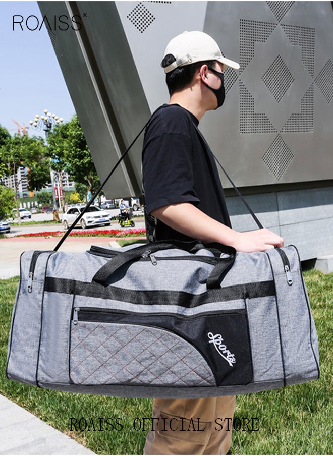 roaiss Large-Capacity Shoulder Bag Outdoor Sports Portable Clothing Storage Bag Can Be Folded for Short Trips  - Image 2