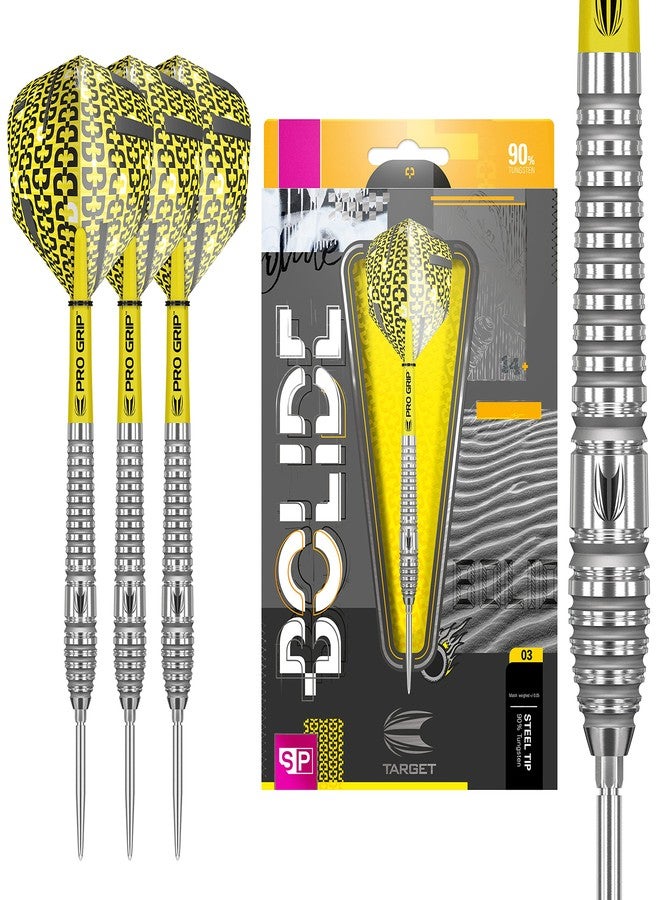 Target Darts Bolide 03 26G 90% Tungsten Swiss Point Steel Tip Darts Set,Yellow - Image 1