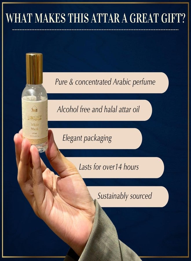 Dukhni White Musk Attar Oil | Arabic Perfume Oils For Men And Women | 30Ml Pure Musky Ittar Roll On Perfume, Alcohol Free Mild Scent | Eid, Ramadan, Umrah Gifts & Hampers, Vegan Islamic Fragrances - Image 5