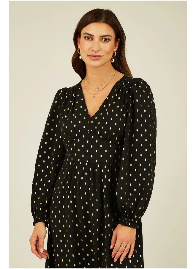 يامي Polka Dot Midi Dress