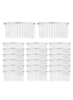 Lawie Lawie 20 Pack Bulk 20 Teeth Silver Metal Side Hair Combs Wire Twist Hair Clips Wedding Bridal Veil Combs Decorative Headpiece French Twist Updo Bun Accessories  - Image 1