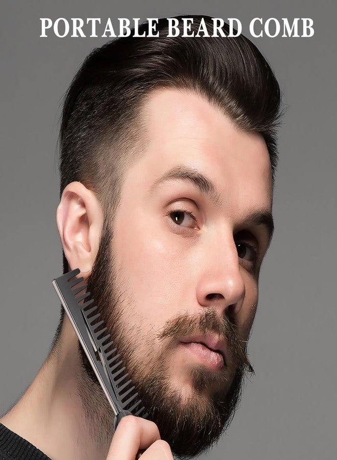 Linkidea Men's Beard Comb, Fine Tooth Facial Hair Grooming & Styling Tool, Anti-Static, Portable Pocket Size for Travel, Compatible with All Beard Types (Grey) - Image 4