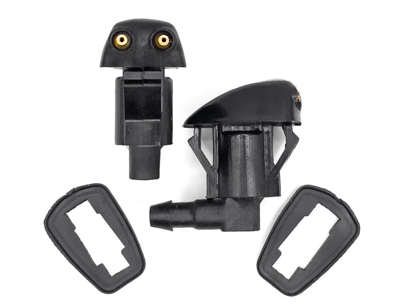 Click&Fit فوهات غسيل الزجاج الأمامي Click&Fit متوافقة مع تويوتا تاكوما 2005-2015، توندر 2000-2006، هايلاندر 04-07، 4رانر 05-09، كورولا 03-08 – رشاشات مياه المساحات تحل محل 8538144010، عبوة من 2 - Image 1