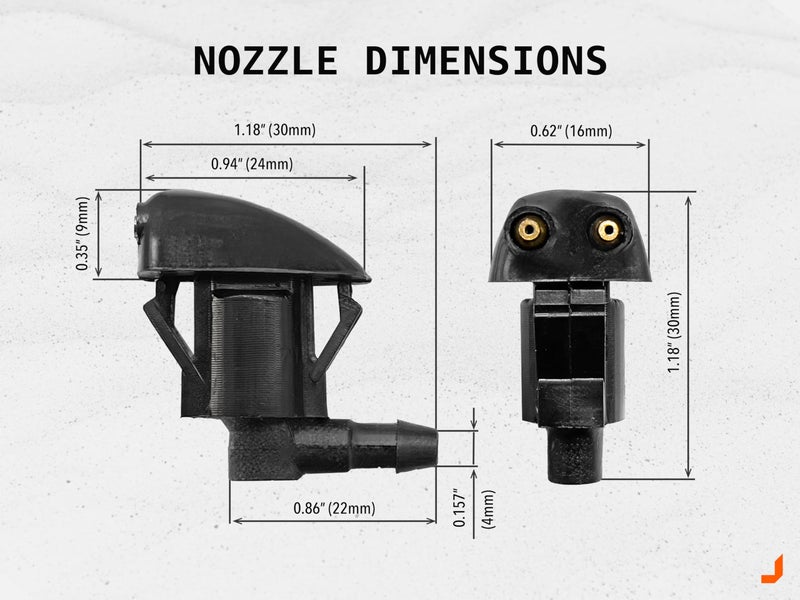 Click&Fit فوهات غسيل الزجاج الأمامي Click&Fit متوافقة مع تويوتا تاكوما 2005-2015، توندر 2000-2006، هايلاندر 04-07، 4رانر 05-09، كورولا 03-08 – رشاشات مياه المساحات تحل محل 8538144010، عبوة من 2 - Image 5