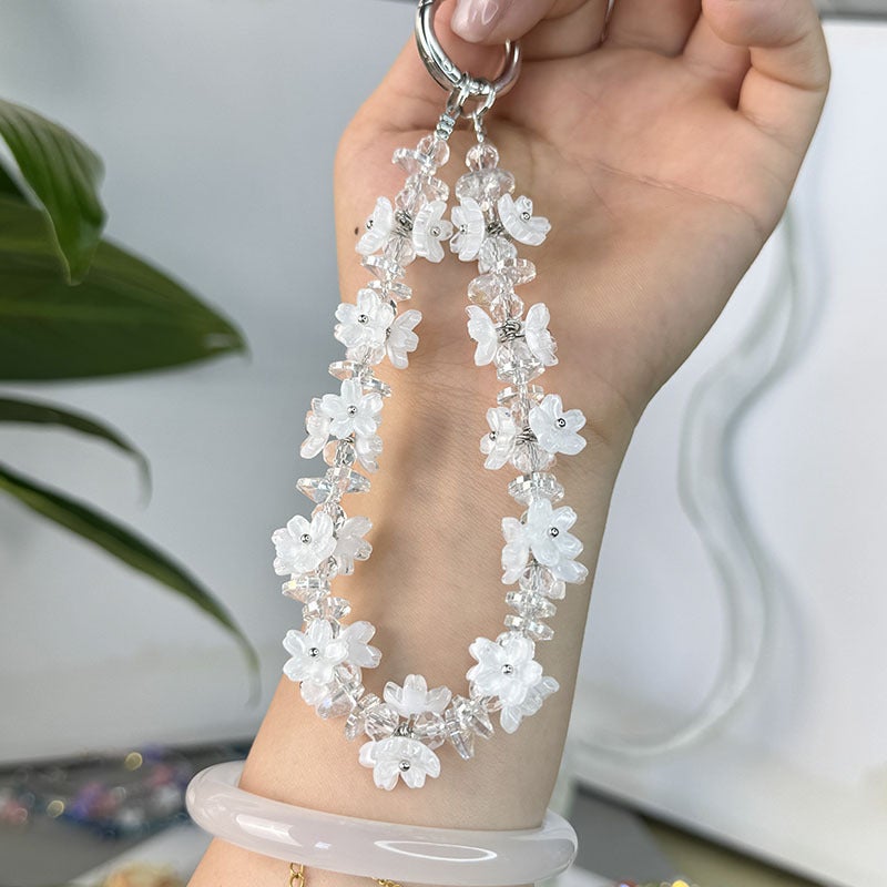 New Super Fairy Mobile Phone Chain, Glazed Flower Mobile Phone Pendant, Elegant Bag Pendant, Wrist-Type Anti-Lost Mobile Phone Case - Image 1
