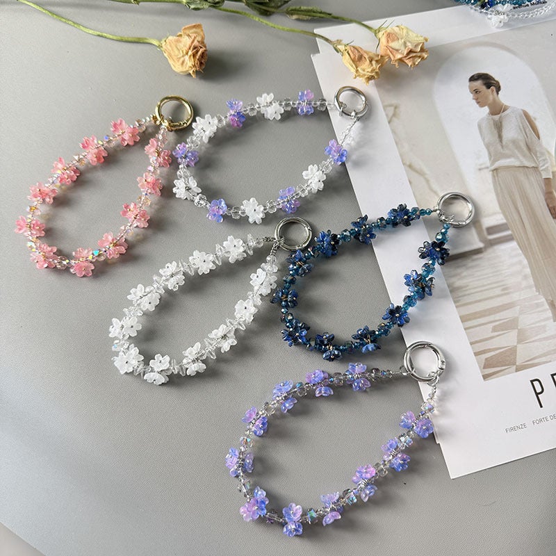 New Super Fairy Mobile Phone Chain, Glazed Flower Mobile Phone Pendant, Elegant Bag Pendant, Wrist-Type Anti-Lost Mobile Phone Case - Image 2
