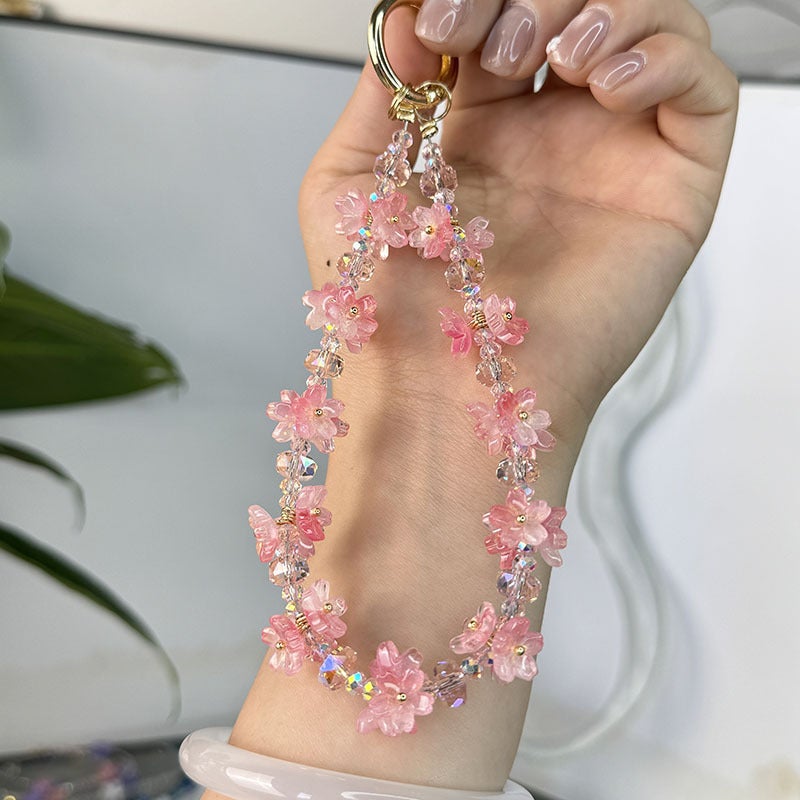 New Super Fairy Mobile Phone Chain, Glazed Flower Mobile Phone Pendant, Elegant Bag Pendant, Wrist-Type Anti-Lost Mobile Phone Case - Image 3