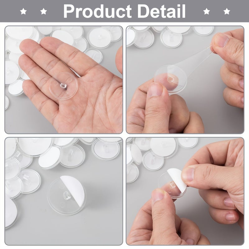 25 Pcs Self Adhesive Transparent Plastic Suction Cups With 25 Metal Hooks Easy Install Ceiling Hooks For Party Decorations Christmas Wedding Birthday - Image 4